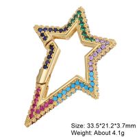 Classic Style Star Heart Shape Copper Plating Inlay Zircon 18k Gold Plated White Gold Plated Jewelry Accessories sku image 33
