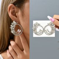1 Pair Simple Style Water Droplets Alloy Inlay Artificial Crystal Women's Earrings main image 6