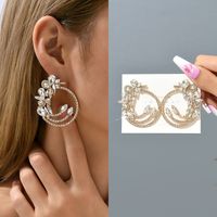 1 Pair Simple Style Water Droplets Alloy Inlay Artificial Crystal Women's Earrings main image 5