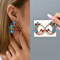 1 Pair Simple Style Water Droplets Alloy Inlay Artificial Crystal Women's Earrings main image 4
