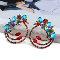 1 Pair Elegant Exaggerated Color Block Hollow Out Inlay Zinc Alloy Rhinestones Ear Studs main image 6