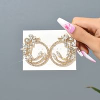 1 Pair Simple Style Water Droplets Alloy Inlay Artificial Crystal Women's Earrings sku image 3