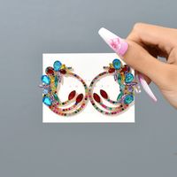 1 Pair Simple Style Water Droplets Alloy Inlay Artificial Crystal Women's Earrings sku image 1