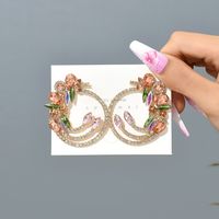 1 Pair Simple Style Water Droplets Alloy Inlay Artificial Crystal Women's Earrings sku image 2