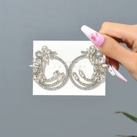 1 Pair Simple Style Water Droplets Alloy Inlay Artificial Crystal Women's Earrings sku image 4