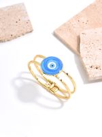 Cute Devil's Eye Copper Handmade Plating 18k Gold Plated Bangle main image 3