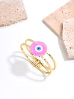 Cute Devil's Eye Copper Handmade Plating 18k Gold Plated Bangle main image 5