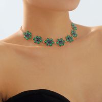 Wholesale Jewelry Elegant Sweet Flower Alloy Iron Rhinestones Inlay Necklace main image 5
