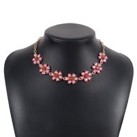 Wholesale Jewelry Elegant Sweet Flower Alloy Iron Rhinestones Inlay Necklace sku image 1