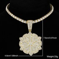 Classic Style Flower Stainless Steel Alloy Inlay Artificial Gemstones Necklace main image 5