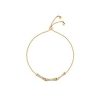 304 Stainless Steel Copper Gold Plated Casual Elegant Simple Style Drawstring Inlay One-Shaped Quadrilateral Bamboo Zircon Bracelets sku image 6