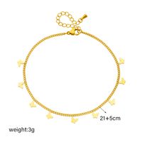Beach Simple Style Butterfly 304 Stainless Steel Plating 18K Gold Plated Women's Anklet main image 5