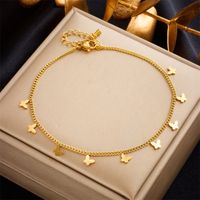 Beach Simple Style Butterfly 304 Stainless Steel Plating 18K Gold Plated Women's Anklet main image 1