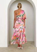 Women's Swing Dress Vacation Oblique Collar Printing Short Sleeve Flower Maxi Long Dress Holiday main image 5