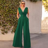 Women's Banquet Sexy Solid Color Full Length Pocket Jumpsuits main image 3