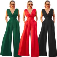 Women's Banquet Sexy Solid Color Full Length Pocket Jumpsuits main image 2