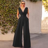 Women's Banquet Sexy Solid Color Full Length Pocket Jumpsuits main image 4
