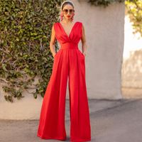 Women's Banquet Sexy Solid Color Full Length Pocket Jumpsuits main image 5