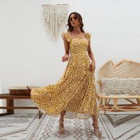 Women's Swing Dress Casual Square Neck Short Sleeve Polka Dots Solid Color Maxi Long Dress Daily main image 5
