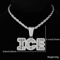 Hip-hop Letter Stainless Steel Alloy Inlay Artificial Gemstones Unisex Necklace main image 6
