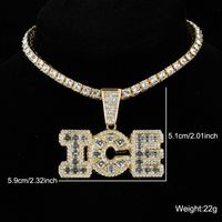 Hip-hop Letter Stainless Steel Alloy Inlay Artificial Gemstones Unisex Necklace main image 5