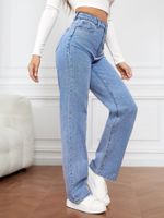 Women's Street Casual Solid Color Full Length Pocket Jeans main image 5