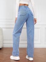 Femmes Rue Décontractée Couleur Unie Toute La Longueur Poche Jeans main image 6