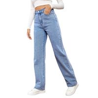 Femmes Rue Décontractée Couleur Unie Toute La Longueur Poche Jeans main image 4