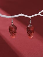 1 Pair Gothic Punk Butterfly Skull Three-dimensional Resin Drop Earrings main image 3