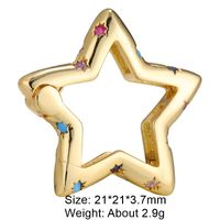 Classic Style Star Heart Shape Copper Plating Inlay Zircon 18k Gold Plated White Gold Plated Jewelry Accessories sku image 1