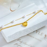 Estilo Coreano Forma De Corazón Acero Inoxidable 304 Enchapado Chapados en oro de 18k Mujeres Calcetín main image 3