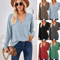 Women's T-shirt Long Sleeve T-shirts Patchwork Casual Solid Color main image 6