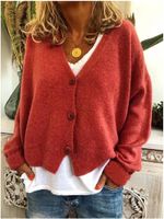 Women's Knitwear Long Sleeve Sweaters & Cardigans Rib-knit Casual Solid Color main image 3