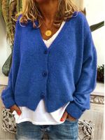 Women's Knitwear Long Sleeve Sweaters & Cardigans Rib-knit Casual Solid Color main image 2