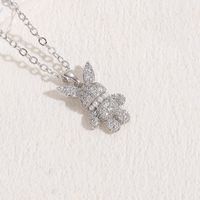 Classic Style Rabbit Copper 14k Gold Plated Zircon Necklace In Bulk sku image 2