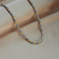304 Stainless Steel 18K Gold Plated Punk Plating Chain Color Block Necklace main image 4