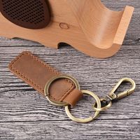Simple Style Solid Color Cowhide Unisex Bag Pendant Keychain main image 5