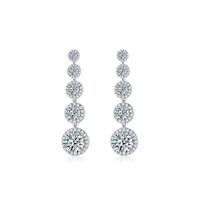 1 Paire Style Simple Rond Incruster Le Cuivre Zircon Plaqué Or K Plaqué Rhodium Boucles D'Oreilles main image 3