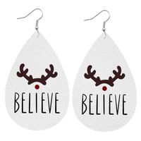 1 Pair Simple Style Classic Style Streetwear Christmas Tree Water Droplets Snowflake Pu Leather Drop Earrings sku image 1