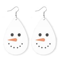 1 Pair Simple Style Classic Style Streetwear Christmas Tree Water Droplets Snowflake Pu Leather Drop Earrings sku image 8