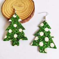 1 Pair Simple Style Classic Style Streetwear Christmas Tree Water Droplets Snowflake Pu Leather Drop Earrings sku image 12