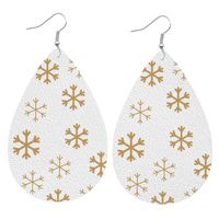 1 Pair Simple Style Classic Style Streetwear Christmas Tree Water Droplets Snowflake Pu Leather Drop Earrings sku image 3