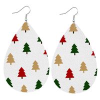 1 Pair Simple Style Classic Style Streetwear Christmas Tree Water Droplets Snowflake Pu Leather Drop Earrings sku image 2