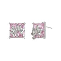 1 Pair Simple Style Square Inlay Copper Zircon Ear Studs main image 3