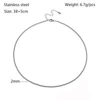 Modern Style Round Stainless Steel Necklace sku image 10