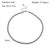 Modern Style Round Stainless Steel Necklace sku image 3