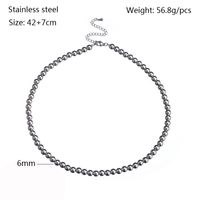 Modern Style Round Stainless Steel Necklace sku image 5