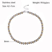 Modern Style Round Stainless Steel Necklace sku image 13
