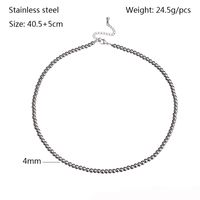 Modern Style Round Stainless Steel Necklace sku image 2