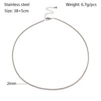 Modern Style Round Stainless Steel Necklace sku image 14